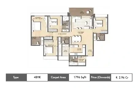 L&T Panvel Crestoria Estate 4 BHK floor plan